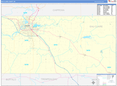 Eau Claire County, WI Digital Map Basic Style